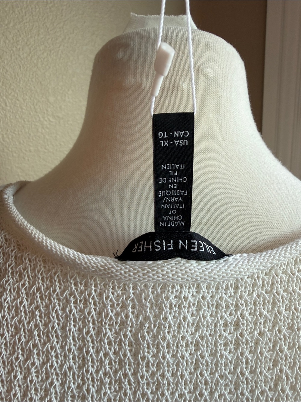 Eileen Fischer Women's White Knit Sweater Top - Picture 5 of 7